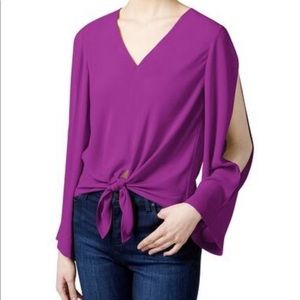 Tie-Front Top with Cold Shoulder